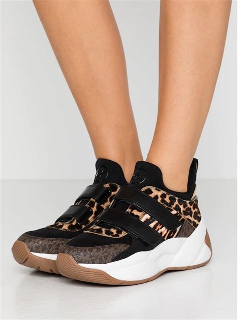 michael michael kors keeley animal-print calf hair and logo trainer|Michael Kors Keeley Animal.